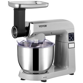 VEVOR 6 in 1 Stand Mixer, 450W Multifunctional Electric Mixer with Tilt-Head, 6 Speeds and LCD Screen Timing, 7.4Qt Stainless Bowl, Dough Hook