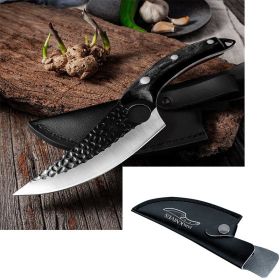 Slaughter Cutting Meat Boning Small Scimitar Special Skinning Killing Pigs Butcher (Option: Sheath-Black-Q1pc)