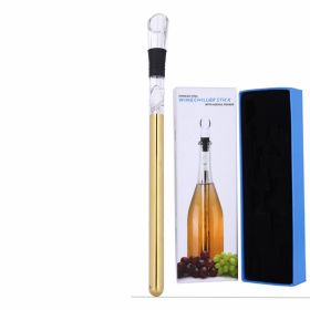 Wine Bottle Cooler Stick Stainless Steel Wine Chilling Rod Leakproof Wine Chiller Beer Beverage Frozening Stick Bar Tools (Option: Gold-Box packaging)