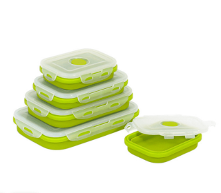 Reusable Pizza Storage Container with  Microwavable Serving Trays - Adjustable Pizza Slice Container to Organize & Save Space - BPA Free, Microwave (Color: Green, size: 350ml)