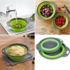 Collapsible Colander Silicone Bowl Strainer Set of 2, Portable Folding Filter Basket Bowls Container Rubber Strainer, Use for Draining Fruits