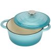 COOKWIN Enameled Cast Iron Dutch Oven with Self Basting Lid;  Enamel Coated Cookware Pot 4.5QT